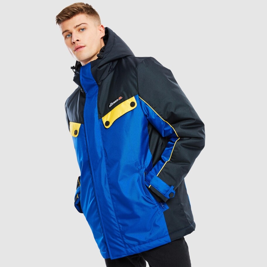 Ellesse Limone Padded Jacket Mens Blue Color Block Active Wear SHC07428-BLU