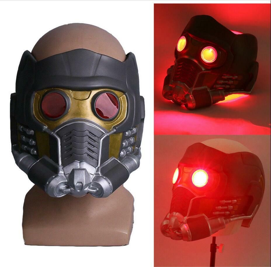 Star Lord LED Mask Infinity War Quill LED Latex Helmet Halloween Cosplay Props