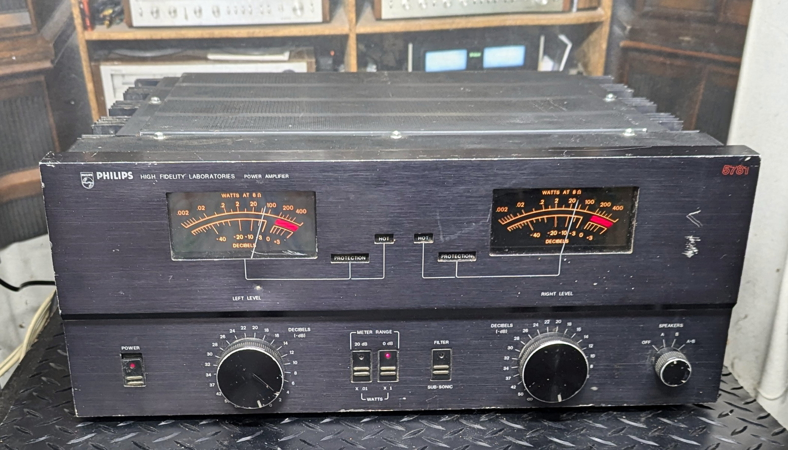 Philips AH5781 BK power amplifier with analog watt meters | eBay