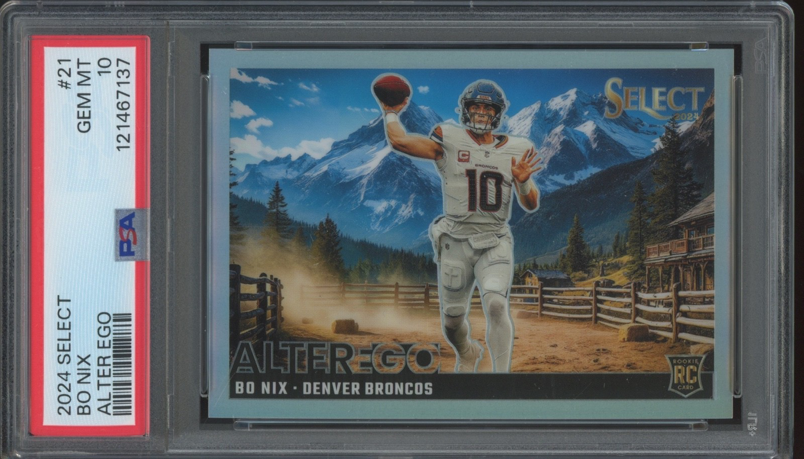 2024 Panini Select Alter Ego #21 Bo Nix RC Rookie Gem Mint PSA 10