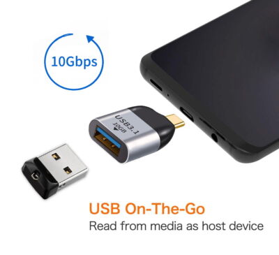 Cablecy USB 3.1 Type C Male Host to USB3.0 Type A Female OTG Data 10Gbps Adapter