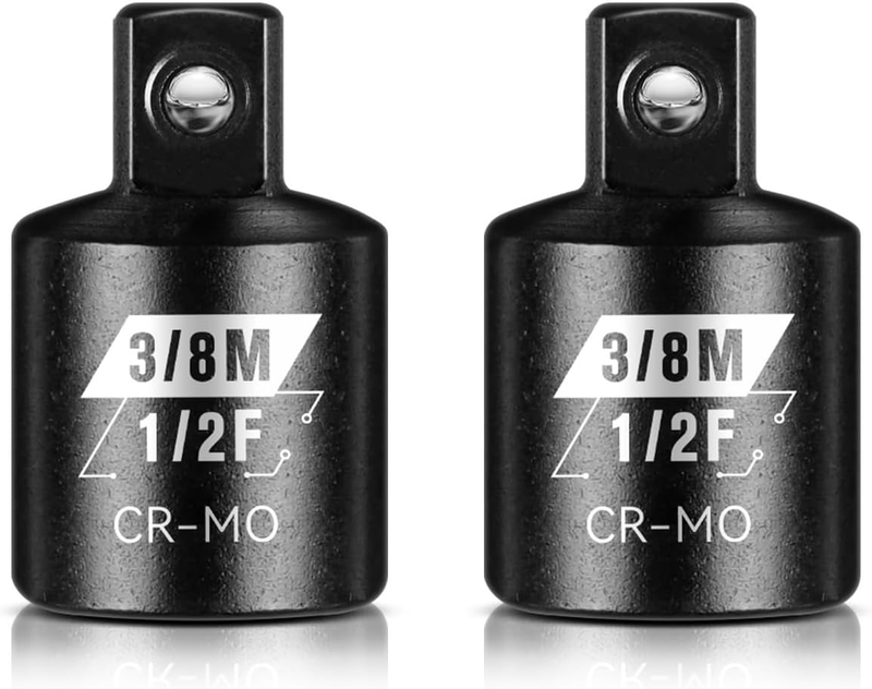 2 Piece 1/2”F to 3/8”M Impact Socket Reducer Set,SAE Drive Cr-Mo Steel Exceeds A