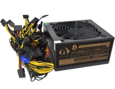 HVVH 20+4 Pin Silent Noise Reduction Miner/PC GPU ATX 1600W PSU 1600W 90PlusGold