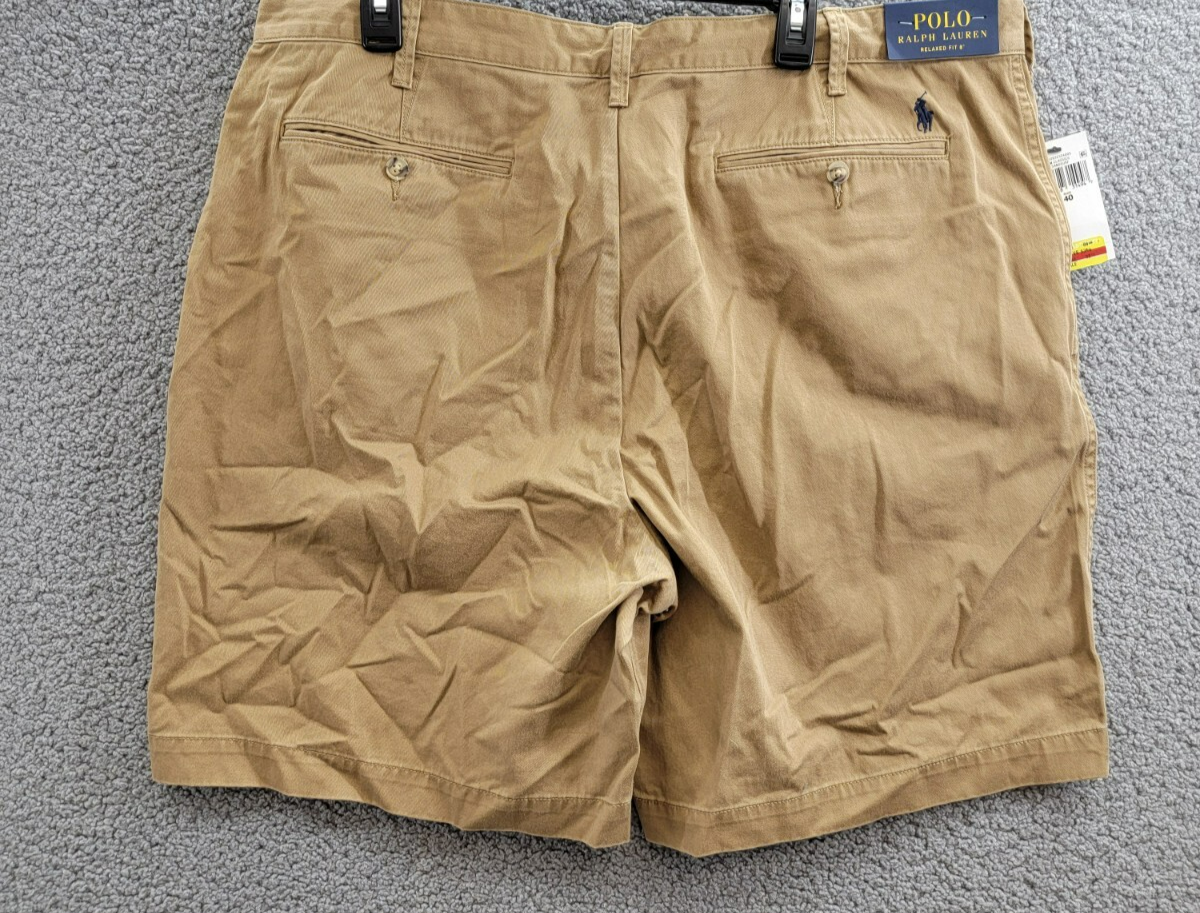 Polo Ralph Lauren 8-Inch Relaxed Fit Chino Shorts Men's 40 Sandsurf Button Zip - Picture 12 of 18