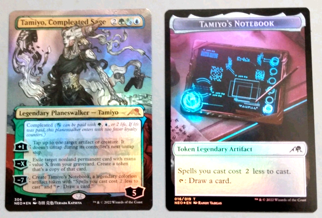 New FOIL MTG Tamiyo Compleated Sage Borderless & Token