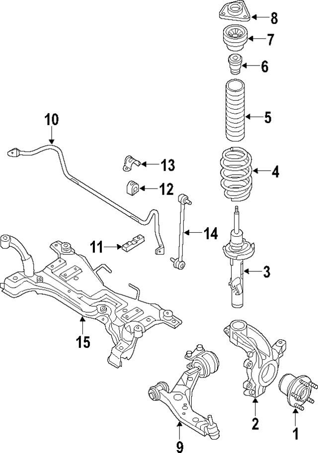 2006 Mazda 3 OEM Front Right Steering Knuckle NON ABS Brakes BN8K-33-021A