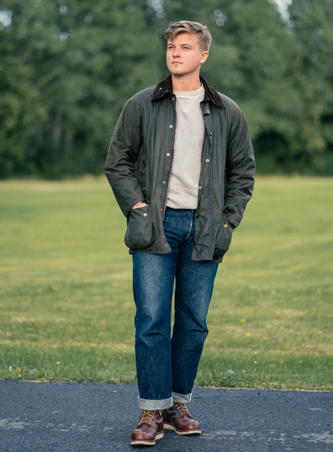 BARBOUR MADE IN THE U.K. OLIVE BARBOUR BEAUFORT WAXED JACKET MSRP$495 BRITISH LUXURY