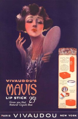1920's ALLURING SEXY FEMALE LOVER FASHION LIPSTICK MAVIS PERFUME POSTER 317397