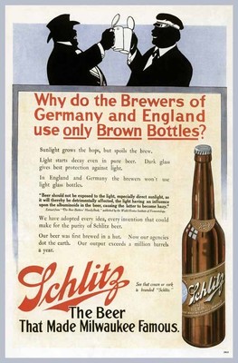 1913 SCHLITZ BEER BOTTLE BAR BREWERY MILWAUKEE DRINKING PUB ADVERT POSTER 319341