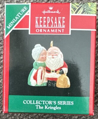 1990 The Kringles #2 Santa & Mrs. Claus Hallmark Keepsake Miniature Ornament New