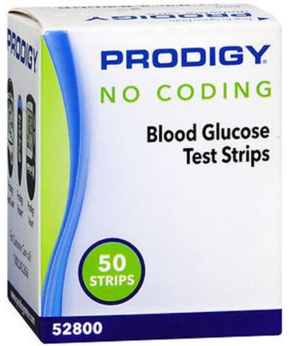Prodigy No Coding, Expire: 07/03/2025+, 50 Count, Diabetic Glucose Test Strips,