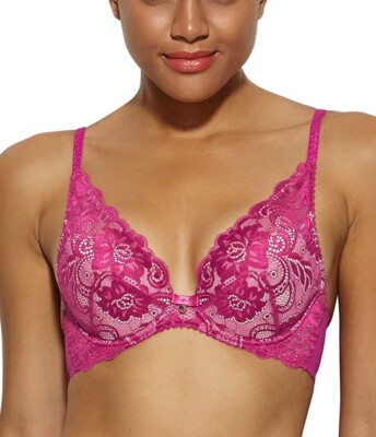 Gossard FUCHSIA PINK Gypsy Contoured Plunge Bra, US 32C, UK 32C