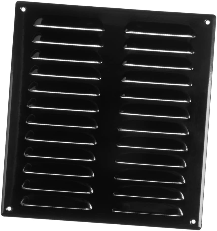 Black Metal Air Vent Grille Cover with Insect Mesh 260x280mm / 10x11