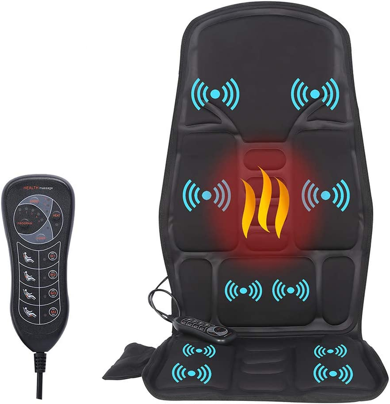 Full Body Massager Chair Pad Seat Home Car Office Cushion Heat Vibrating Massage