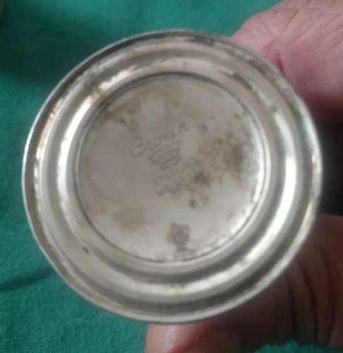 STERLING SILVER Weighted Antique Crown Salt & Pepper Shakers