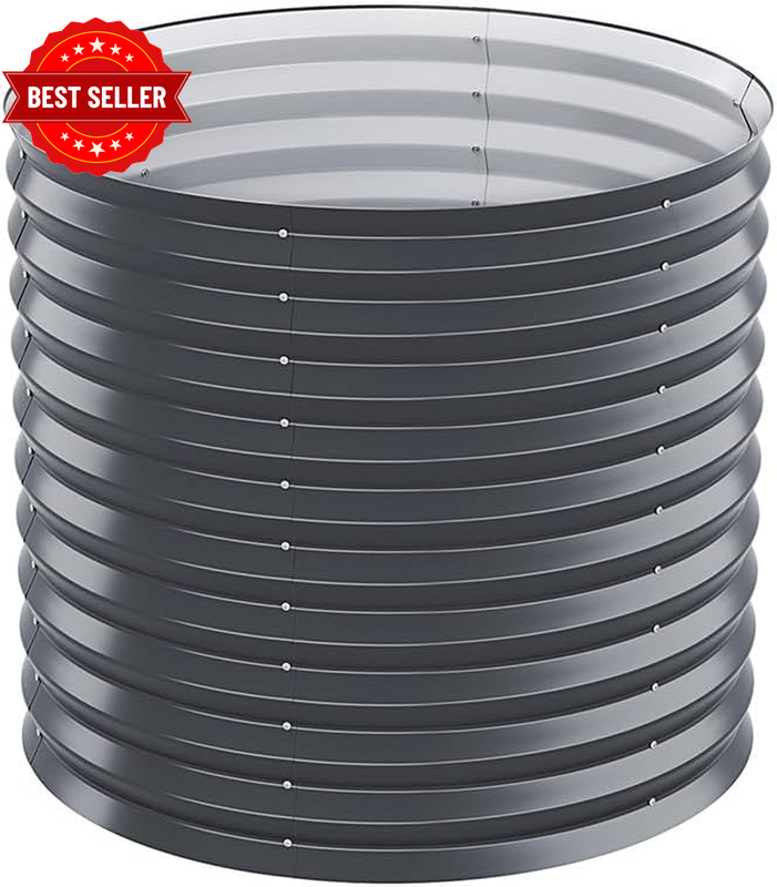 Garden Bed Galvanised Steel Elevated Wheels Patio 80X68Cm