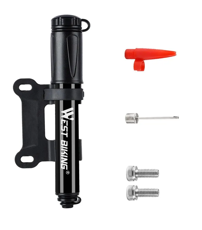 Aluminium MINI BICYCLE AIR PUMP Bike Hand Ball Inflator Portable Cycling Tyre