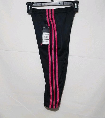 Girls Adidas black pink stripes pant 4T NEW