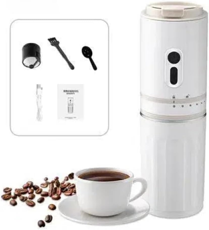 All-In-One Pour over Coffee Maker Portable Electric Burr Coffee Grinder, Recharg