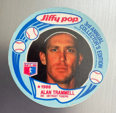 1988 Jiffy Pop Popcorn Alan Trammell #16 Detroit Tigers