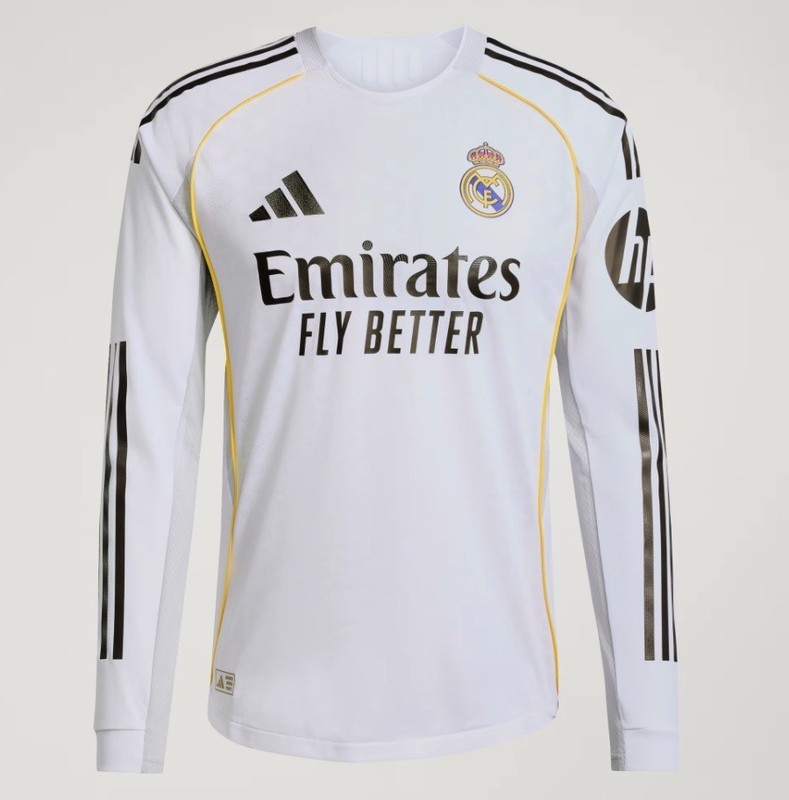  Real Madrid ユニフォーム L Adidas Real Madrid 25 / 26 Long Sleeve Home Authentic Jersey