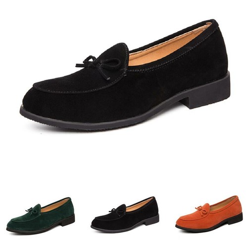 Details about / Mens Bowknot Party Pointy Toe Flats Moccasins Casual Suede Leather Slip on Shoes