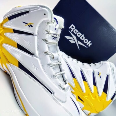Reebok Blast Lakers Men's US 13 White Purple Yellow  Retro Basketball Lifestyle