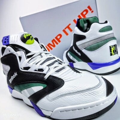 Reebok Shaq Victory Pump Mens US 12 White Black Green Purple Retro Basketball OG