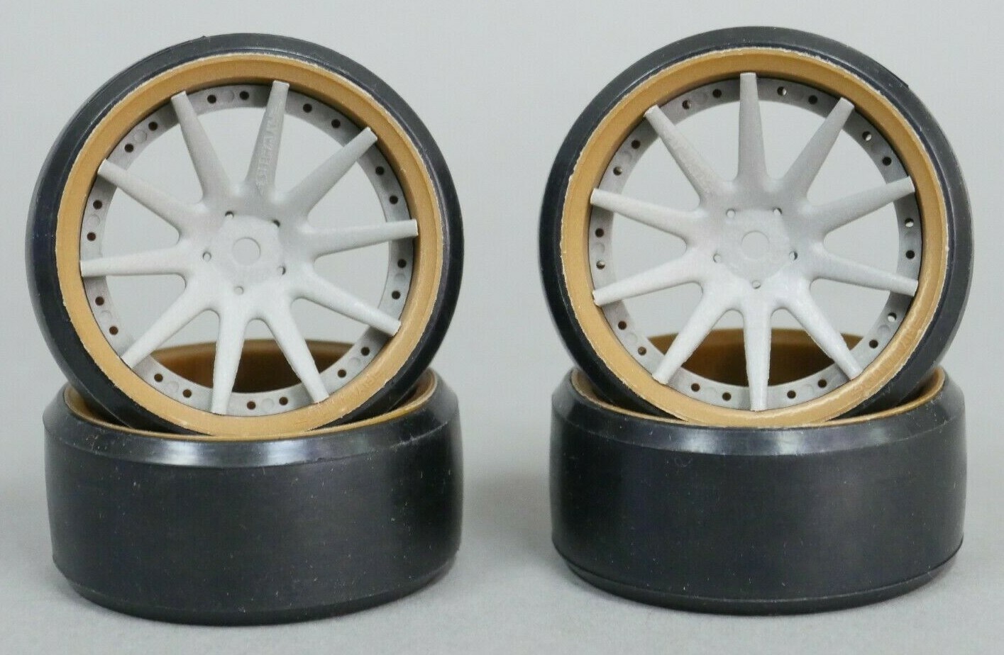 Fly Wheels 1/10 Large 2.2 DRIFT WHEELS DIY 6MM-9mm 56x34 GOLD lip SILVER | eBay