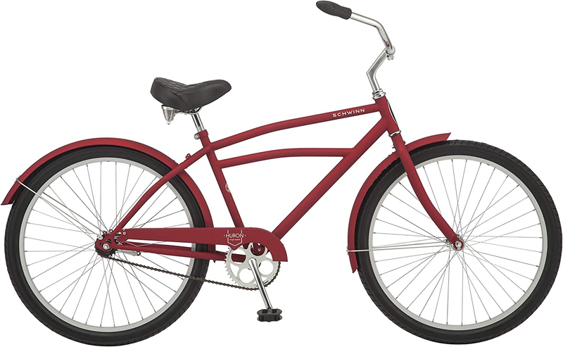 Schwinn Huron Adult Beach Cruiser Bike, Featuring 17-Inch/Medium Steel Step-Over