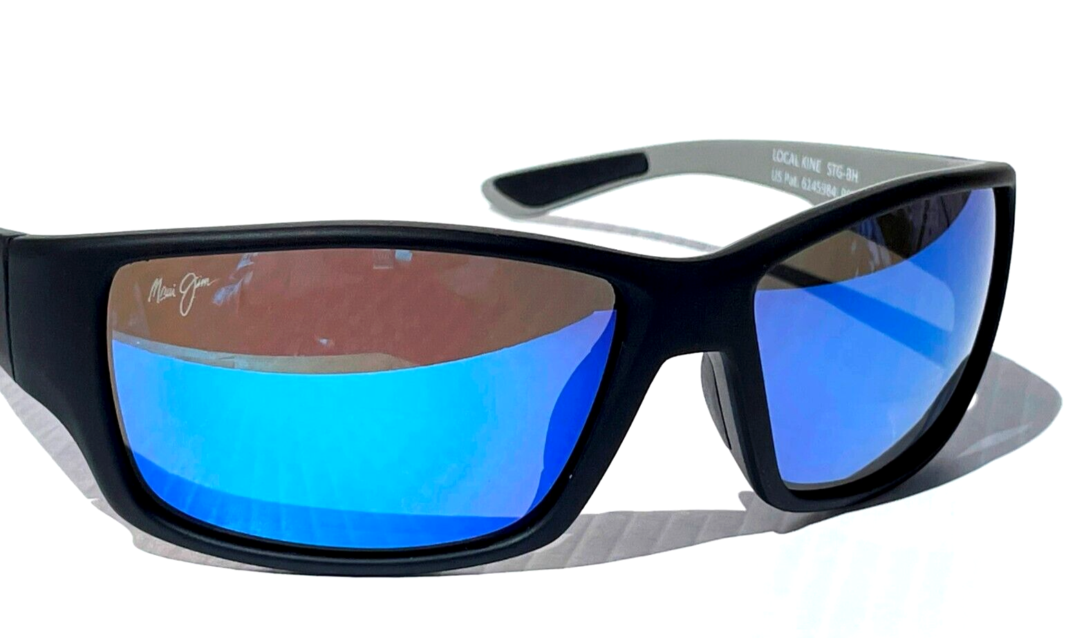 Pre-owned Maui Jim Local Kine Soft Black Polarized Blue Glass Sunglass B810-53b