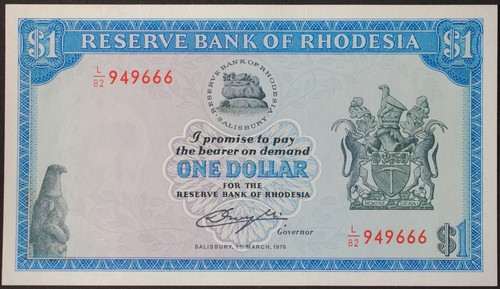 Rhodesia P34a Dollar Very Choice Uncirculated