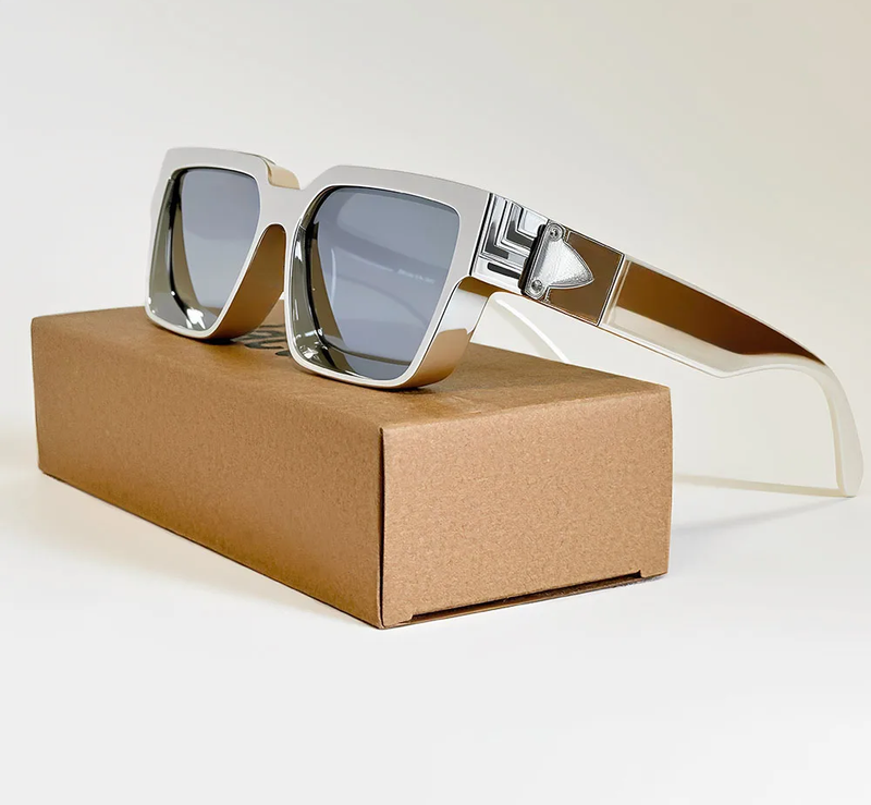Designer Square Sunglass Men Vintage Retro Sunglasses Old Money Thick Frame