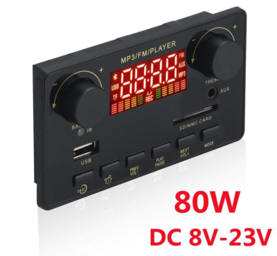 2*40W 80W Amplifier Bluetooth 5.0 MP3 Player WAV Decoder Board 23V Car FM Radio