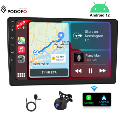 Android 12 Car Stereo Radio 10'' 2 Din MP5 Player Touch Screen GPS Navi WIFI +Cam