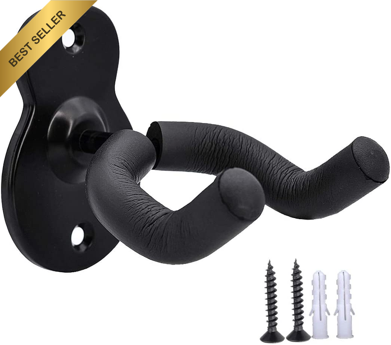 Guitar Wall Mount Hanger Hook Black Metal Holder for Acoustic Electric