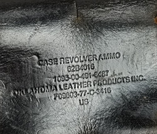 Vintage Police Revolver Ammo Belt Pouch Holster Oklahoma Leather Products R2