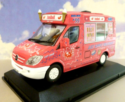OXFORD DIECAST 1/43 MERCEDES WHITBY MONDIAL ICE CREAM VAN TONIBELL PINK 43WM009