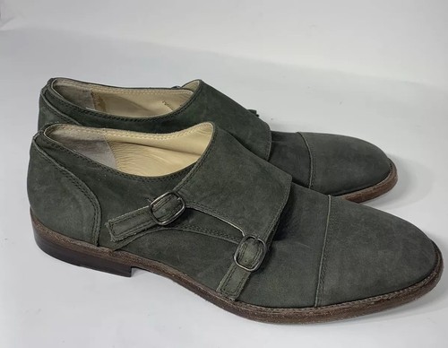 Peter Nappi Mens Green Toned Leather Shoes Sz.8(40)