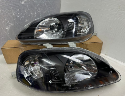 New Depo Honda Civic Type R Style EK9 EK4 EM1 Black Headlights CTR Si 98-00