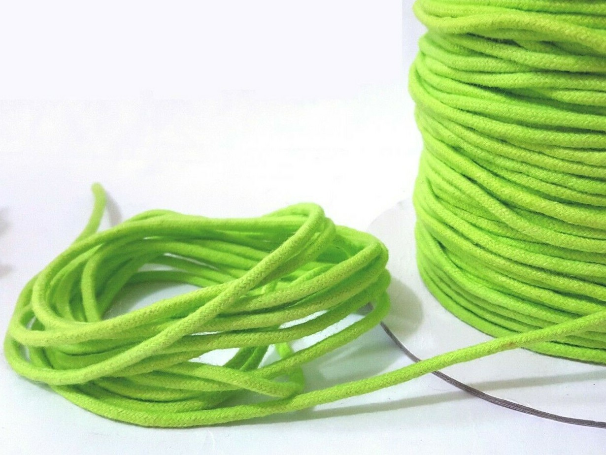 Approx 2.5mm - 2.8mm wide -5yds -20yds Green Yellow Cotton