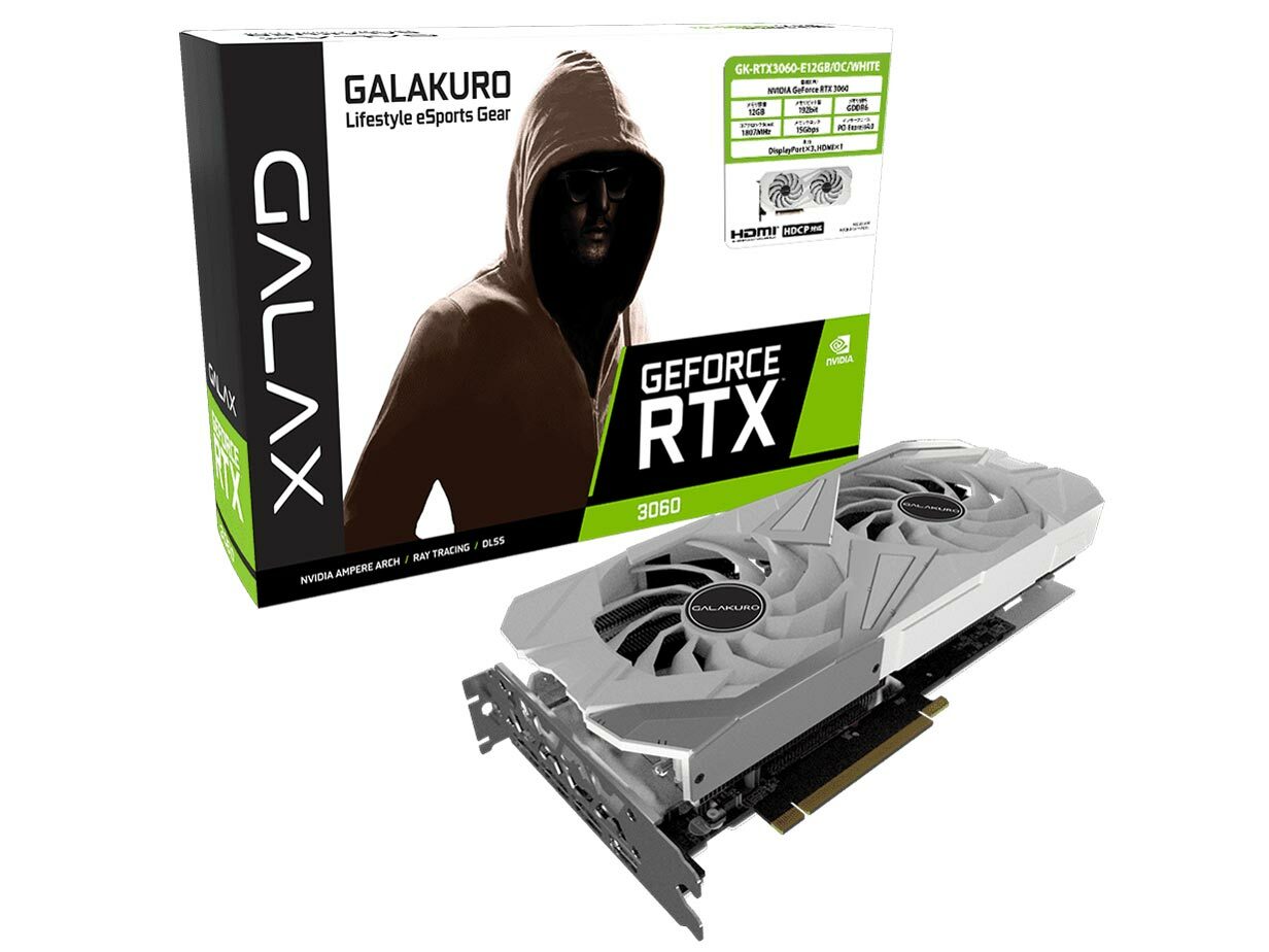 玄人志向 - GALAKURO GK-RTX3060-E12GB/OC/WHITE GARAKURO GK-RTX3060-E12GB OC/WHITE | eBay