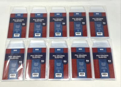(500) NEW PSA Graded Sleeves SSI Packs For Sports and Gaming Cards - 10 Pack Lot