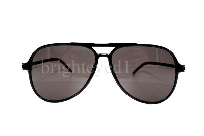 Pre-owned Saint Laurent Authentic Yves  Black Pilot Sunglasses Sl 228-002 In Gray