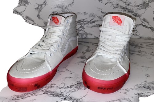 vans SK8 high top white/pink Sole | eBay