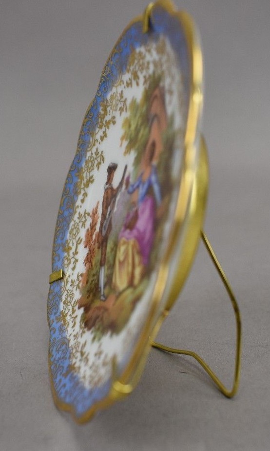 Porcelain Collection Plate from Limoges Musician Courting Couple on Picnic
