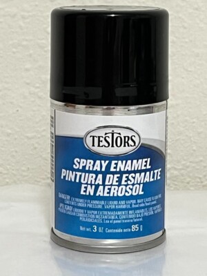 Testors Spray Paint  Gloss Black 1247T  ~  Enamel 3oz Rust-Oleum Hobby Model  