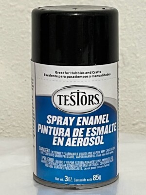 Testors Spray Paint   '' Black Metallic 1254 T ''  Enamel 3oz Rust-Oleum Hobbies