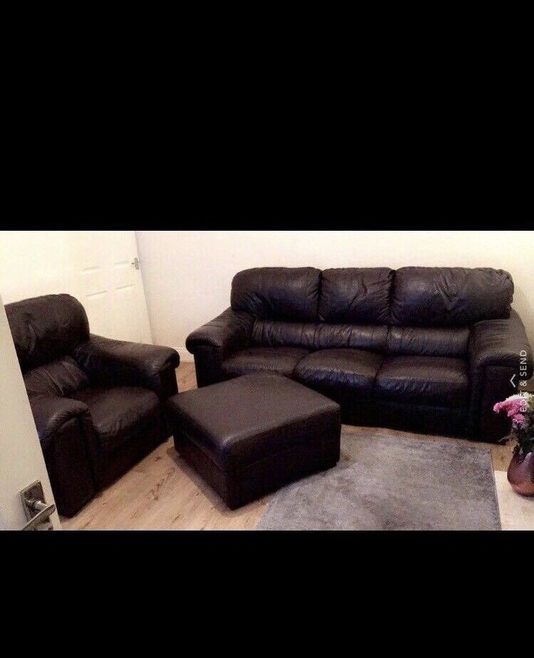 Fenwick brown leather sofa set in Newcastle, Tyne and Wear Gumtree