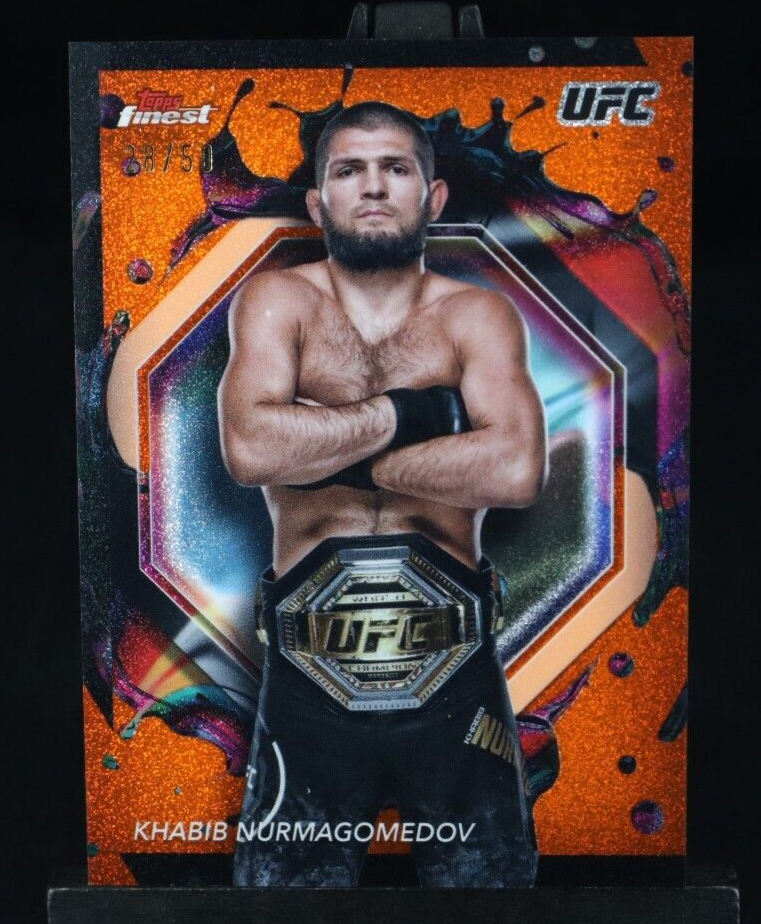 2025 Topps Finest UFC Khabib Nurmagomedov Orange Glitter /50